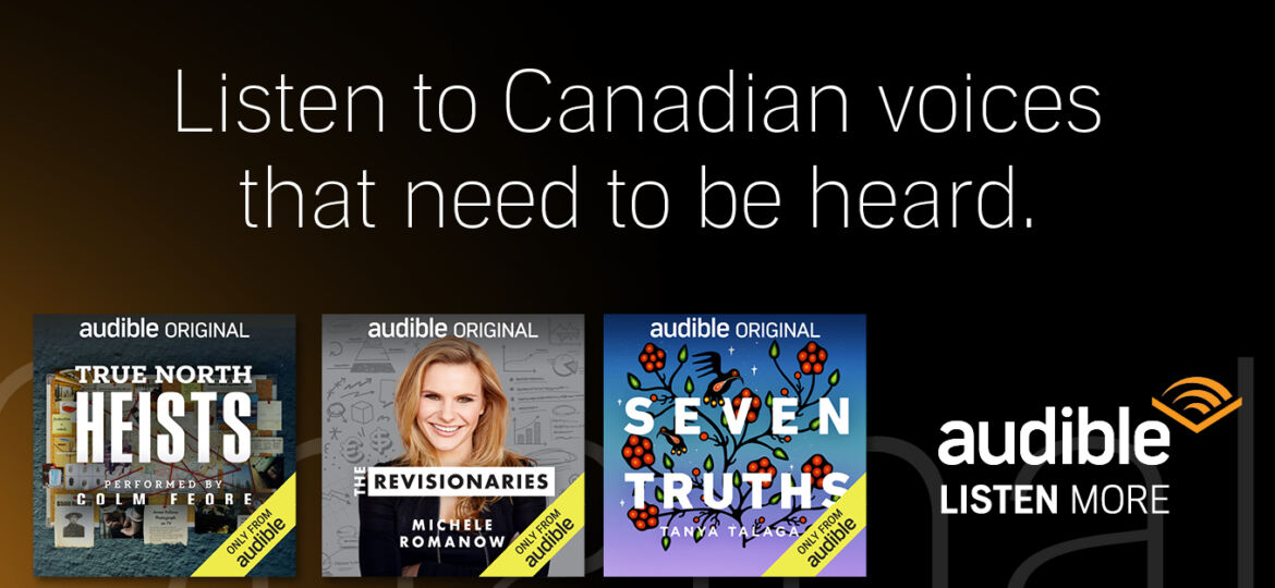 An_Audible_digital_poster_featuring_several_titles_from_this_special_collection
